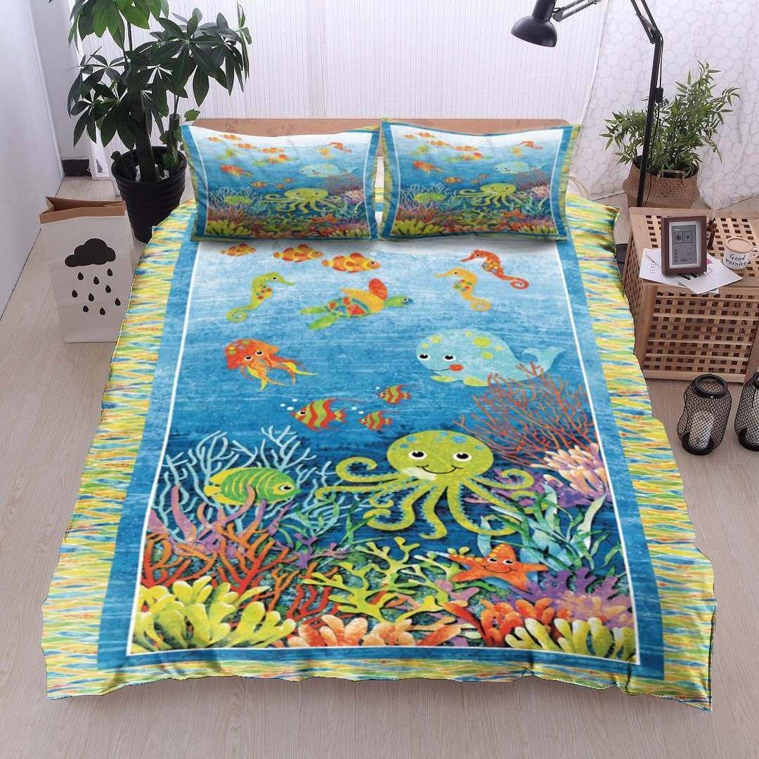 Octopus Whale Fish Seahorse Bedding Set