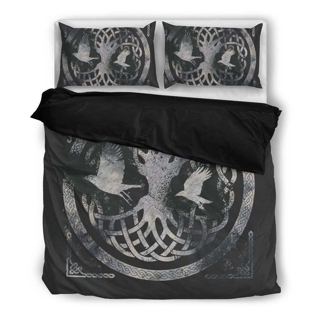 Odin’s Ravens Viking Pillow & Duvet Covers Bedding Set