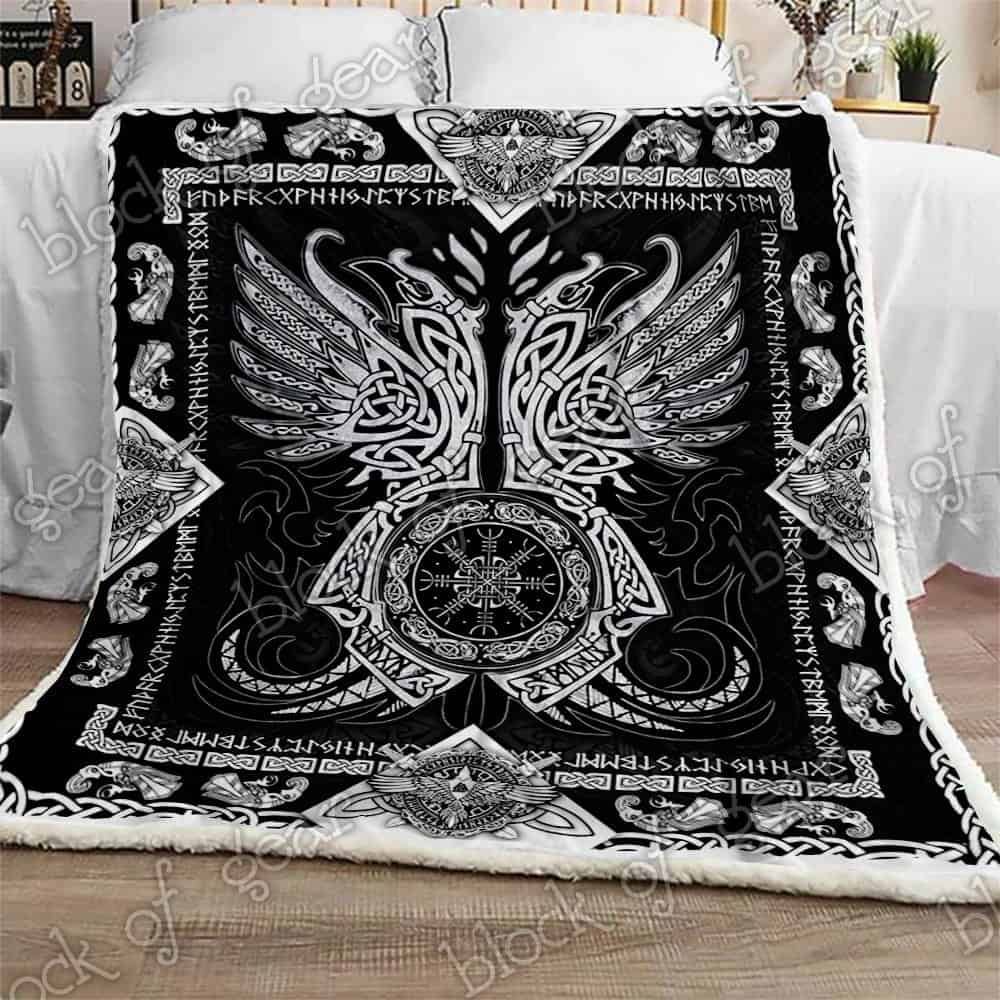 Odins Ravens Fleece Blanket