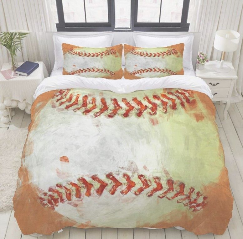 Oil Painting Baseball Bedding Set