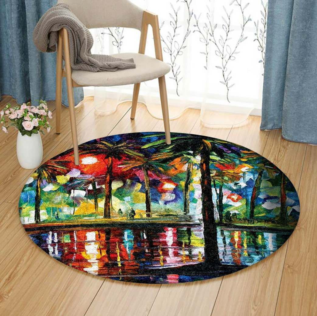 Oil Painting Round Carpet