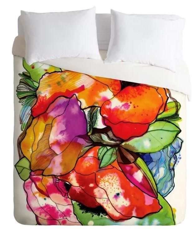 Oil Painting Floral Bedding Set