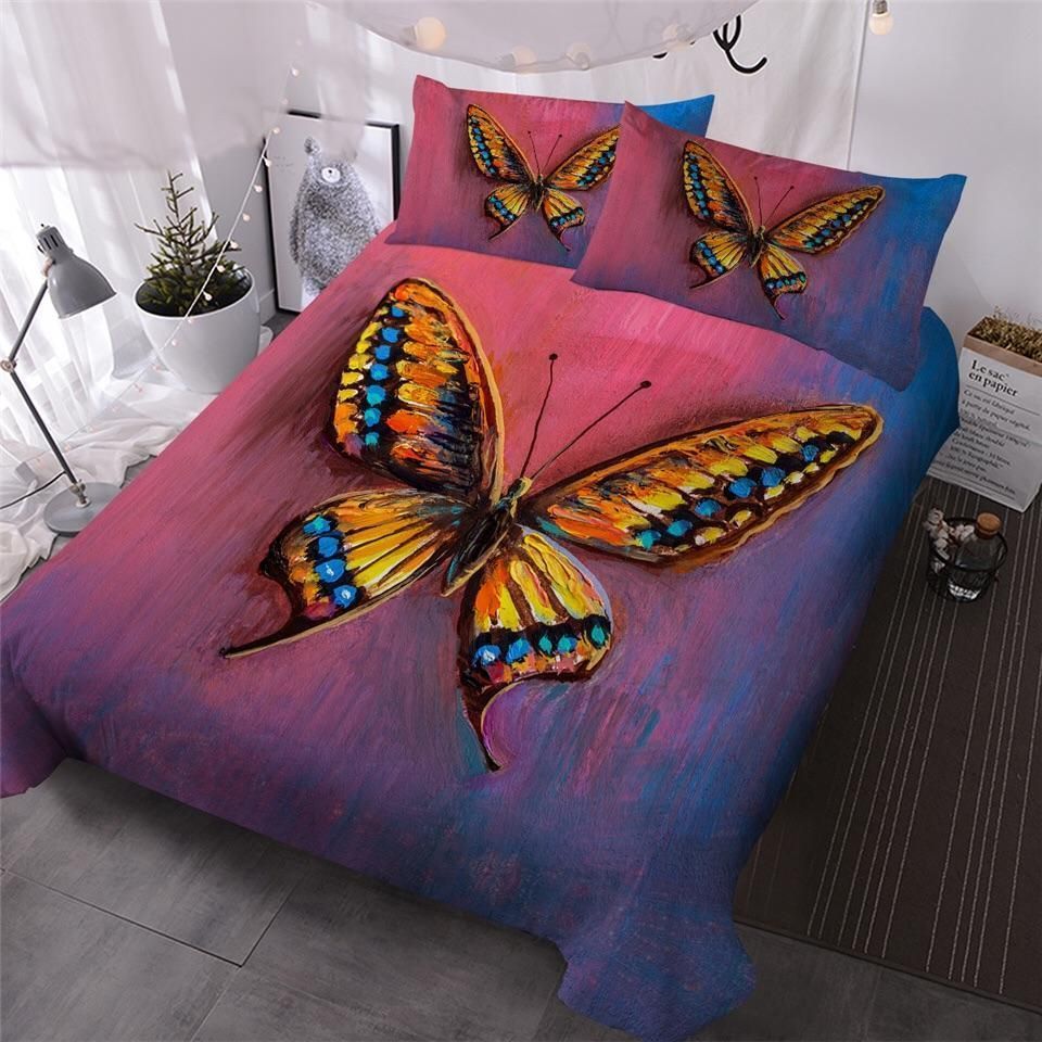 Oil Painting Of Butterfly Bedding Set