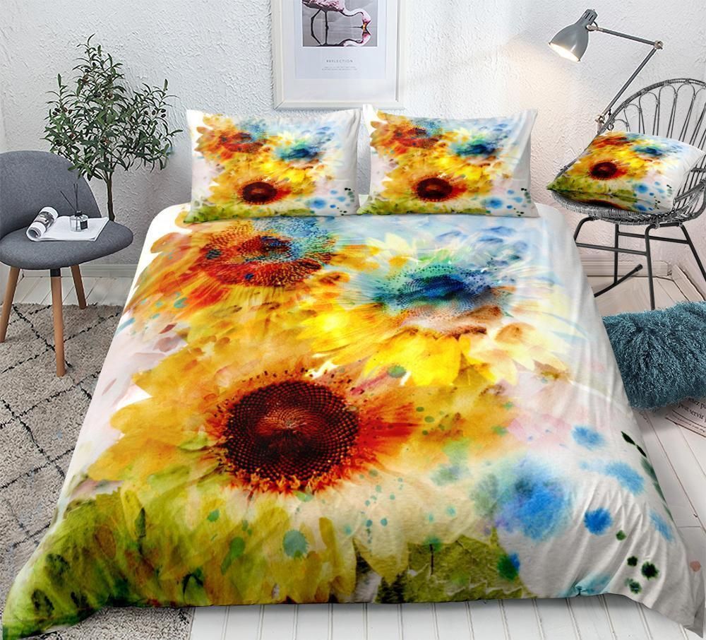 Oil Painting Sunflower Bedding Set