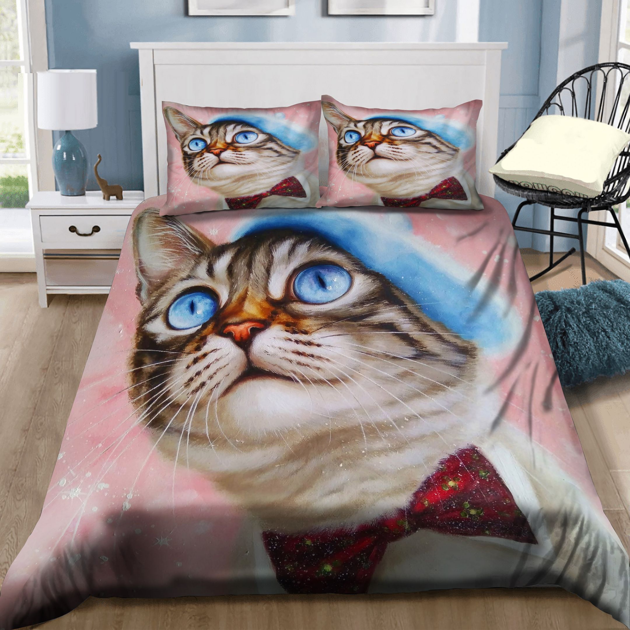 Oil Painting With A Cat Pink Dream Bedding Set