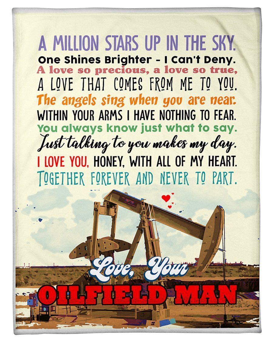 Oilfield Man To Wife I Love You Fleece Blanket Fleece Blanket