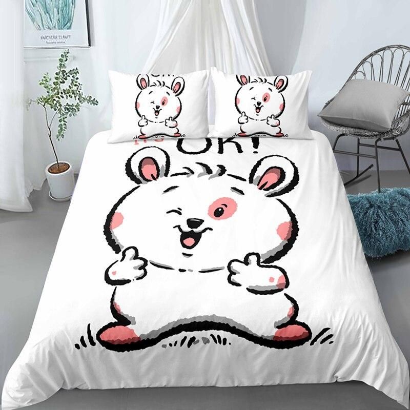 Ok Bunny Cartoon Bedding Set