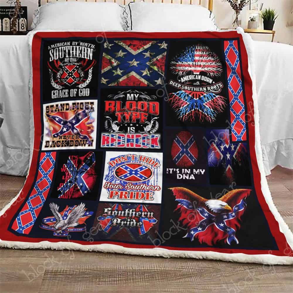 Old Dixie Pride Sherpa Fleece Blanket
