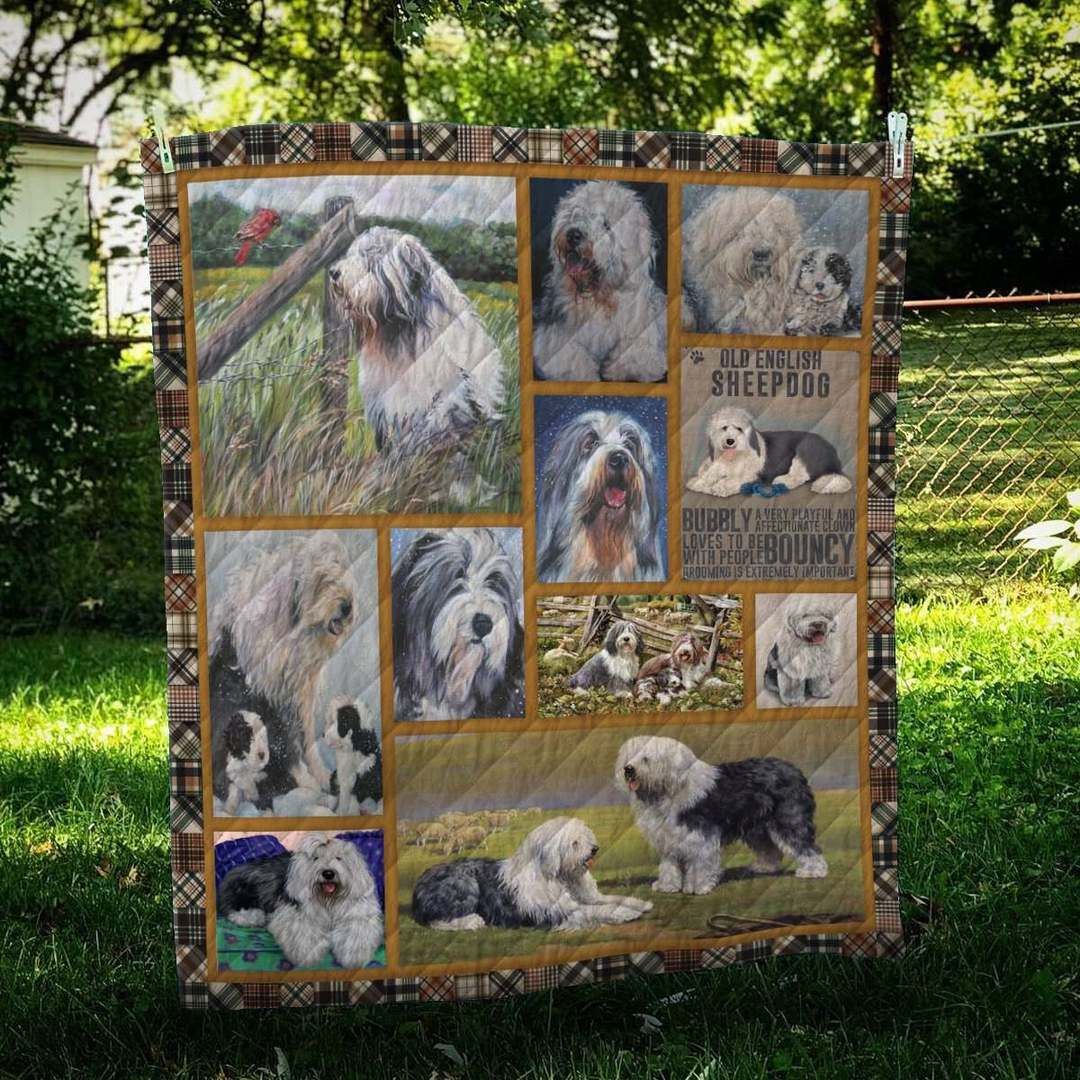 Old English Sheepdog CL10100193MDQ Quilt Blanket