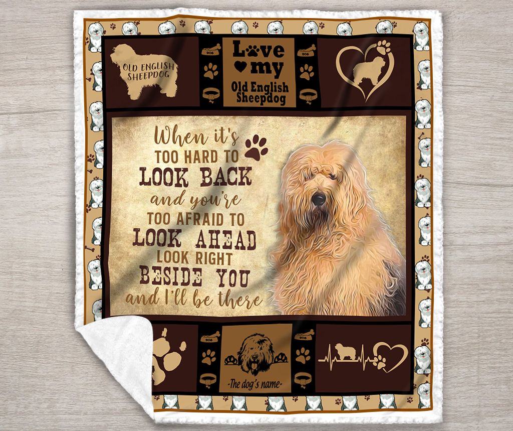 Old English Sheepdog Sherpa Fleece Blanket