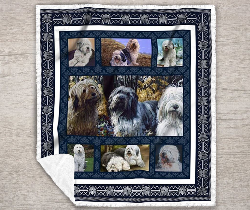 Old English Sheepdog Sherpa Fleece Blanket