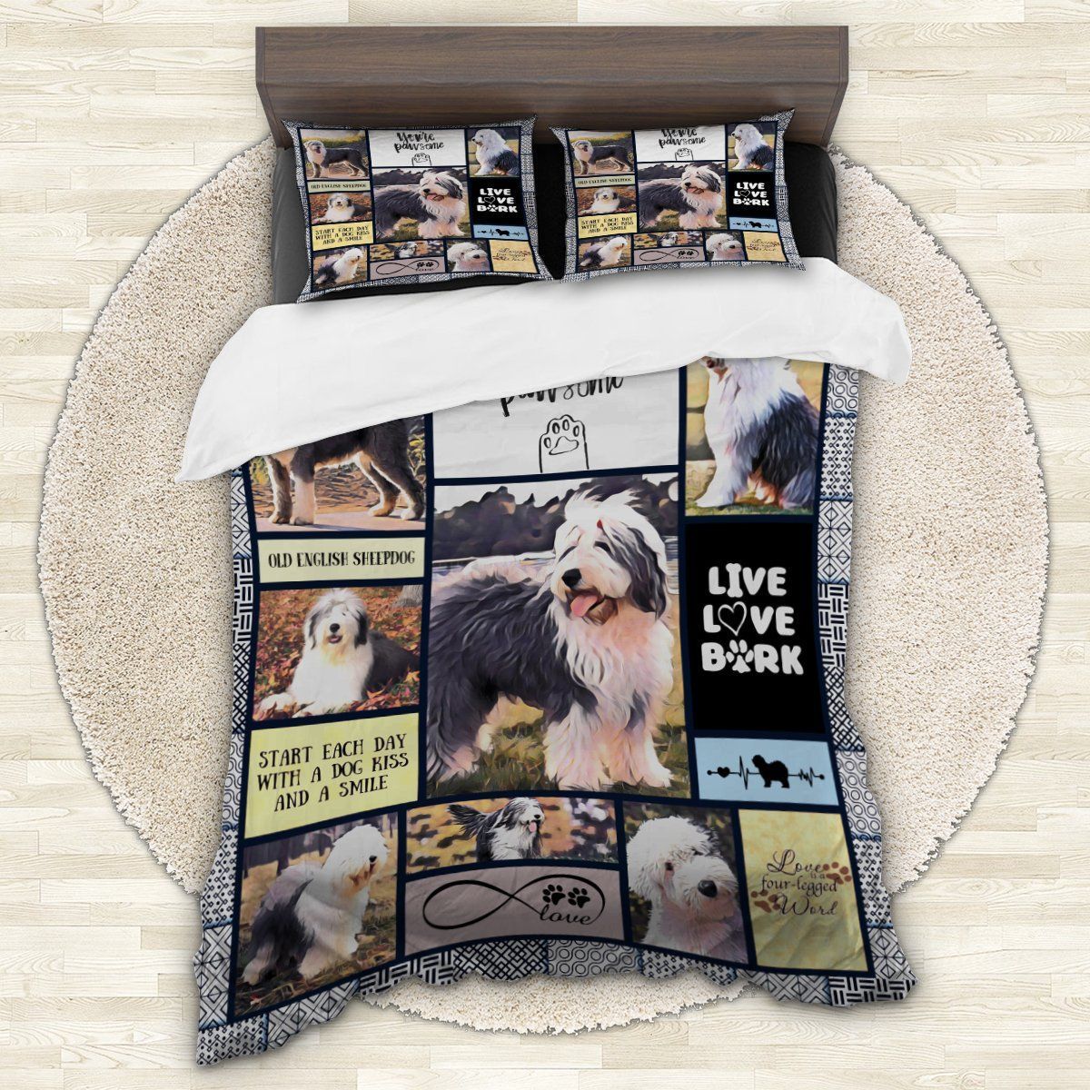 Old English Sheepdog Pawsome Bedding Set