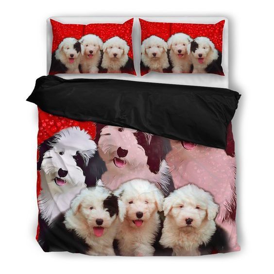 Old English Sheepdog Puppies Bedding Set