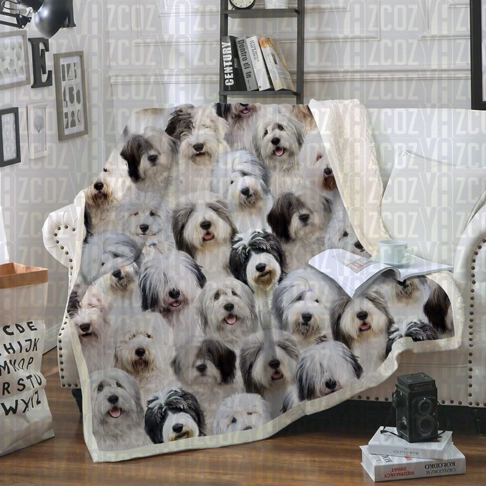 Old English Sheepdogs Sherpa Fleece Blanket