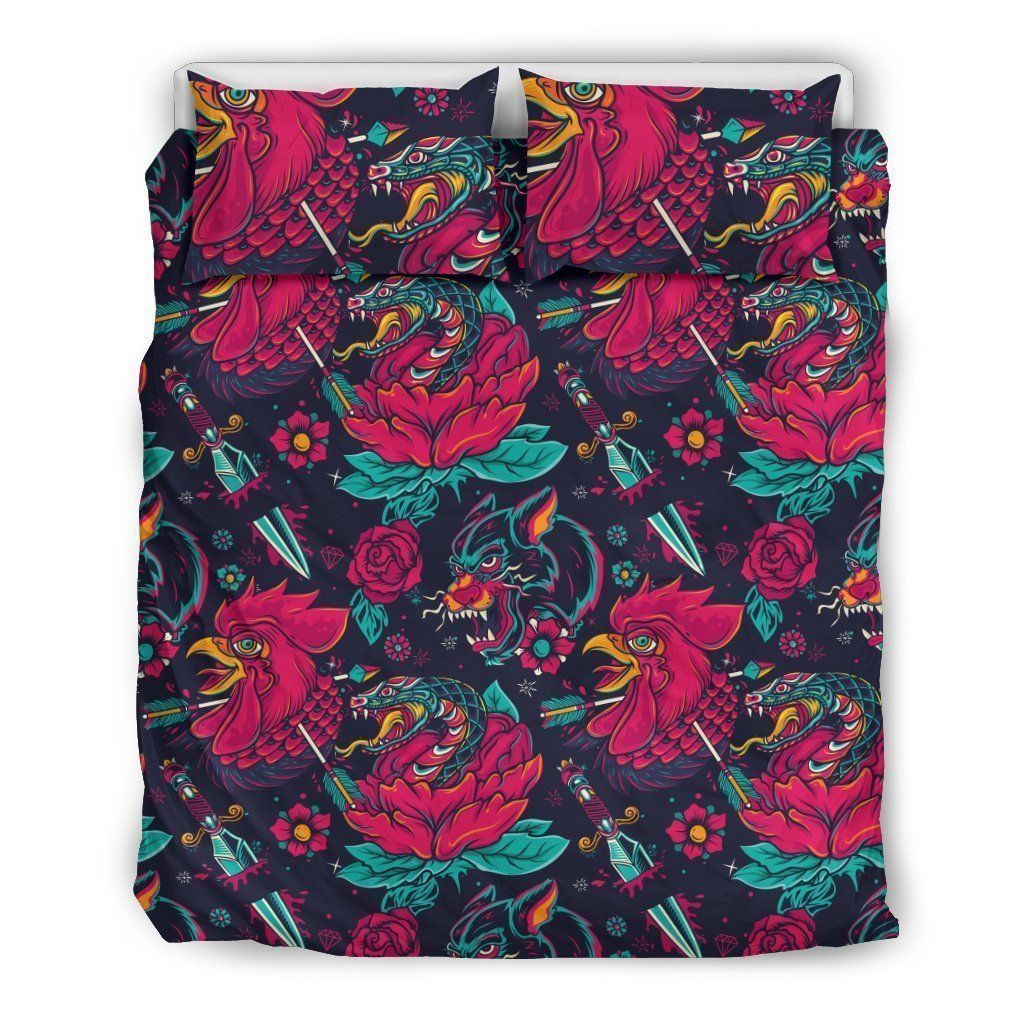 Old School Tattoo Print Bedding Set