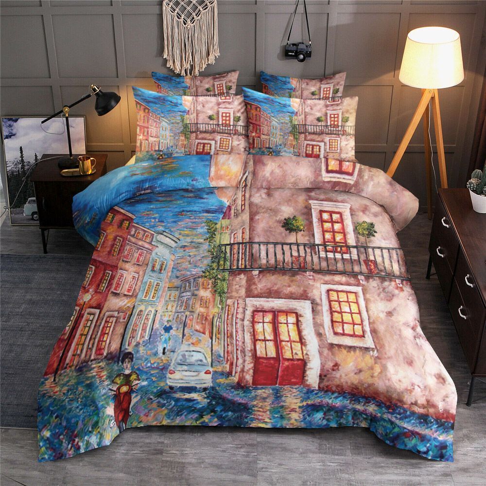 Old Street Painting Bedding Set
