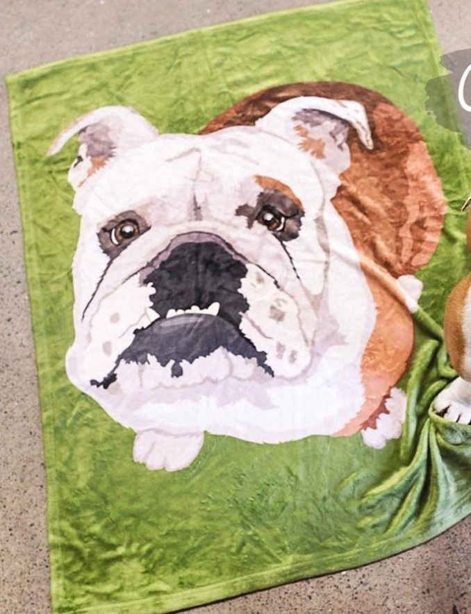 Olde English Bulldogge Sherpa Fleece Blanket