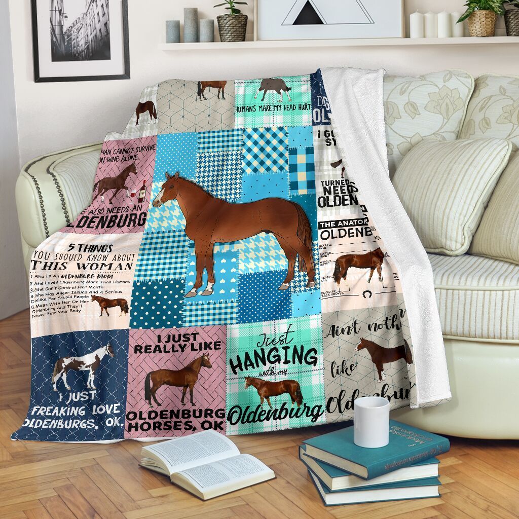 Oldenburg Horse Sherpa Fleece Blanket