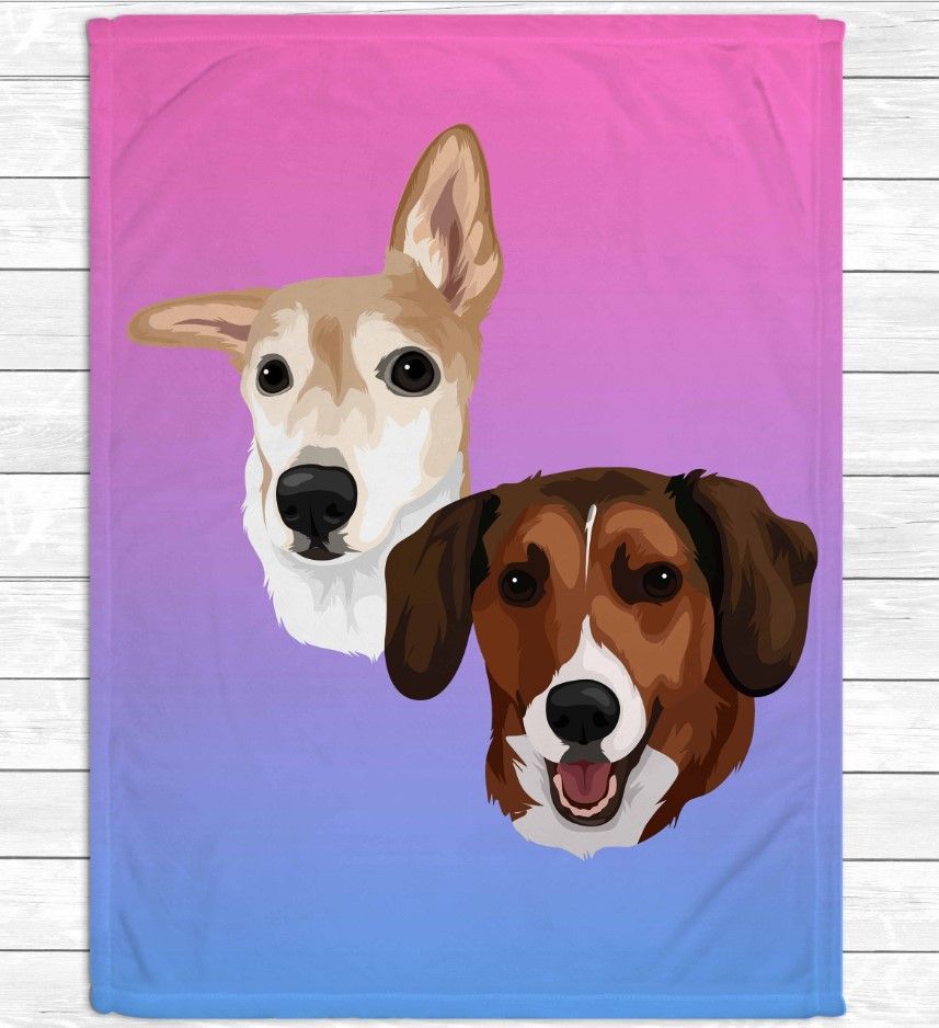 Ombre Dogs Sherpa Fleece Blanket
