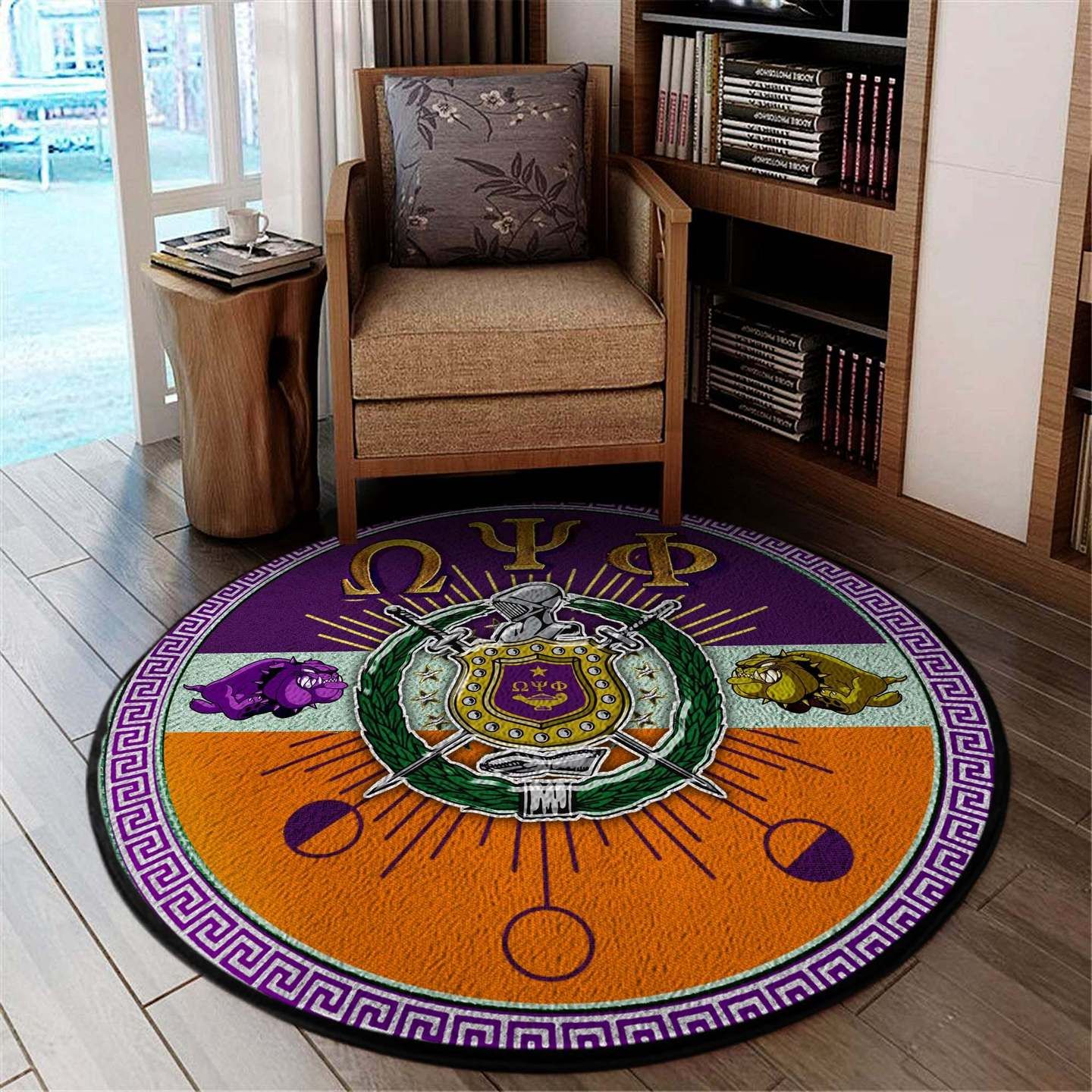 Omega Psi Phi Round Carpet