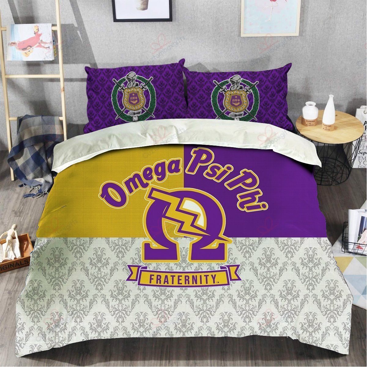 Omega Psi Phi Bedding Set