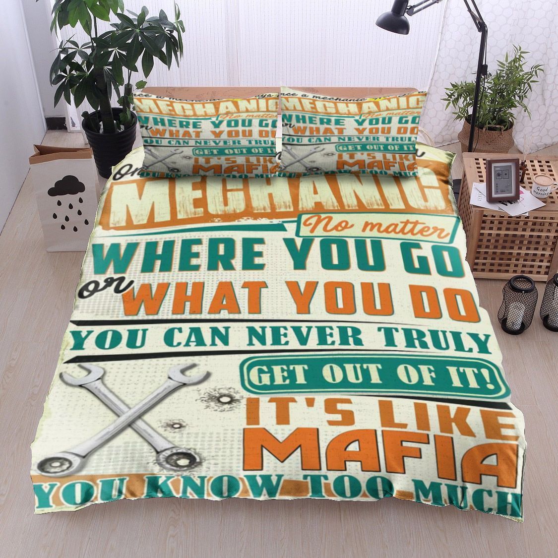 Once A Mechanic Always A Mechanic Bedding Set