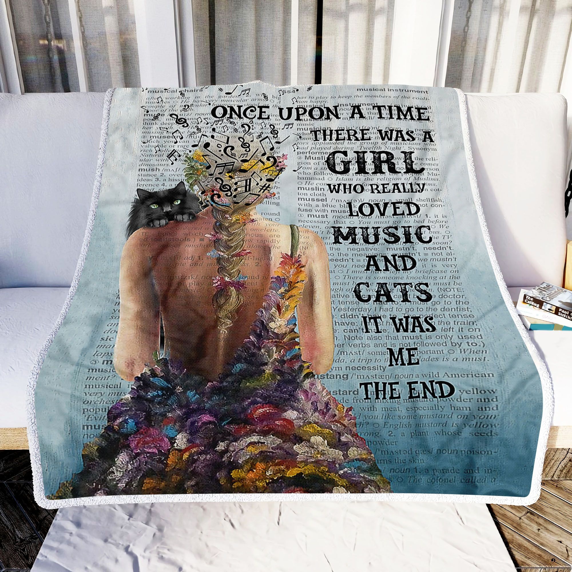 Once Upon A Time Loved Music And Cats Fleece Blanket