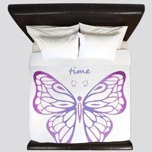 One Day At A Time Quote Butterfly Art Bedding Set