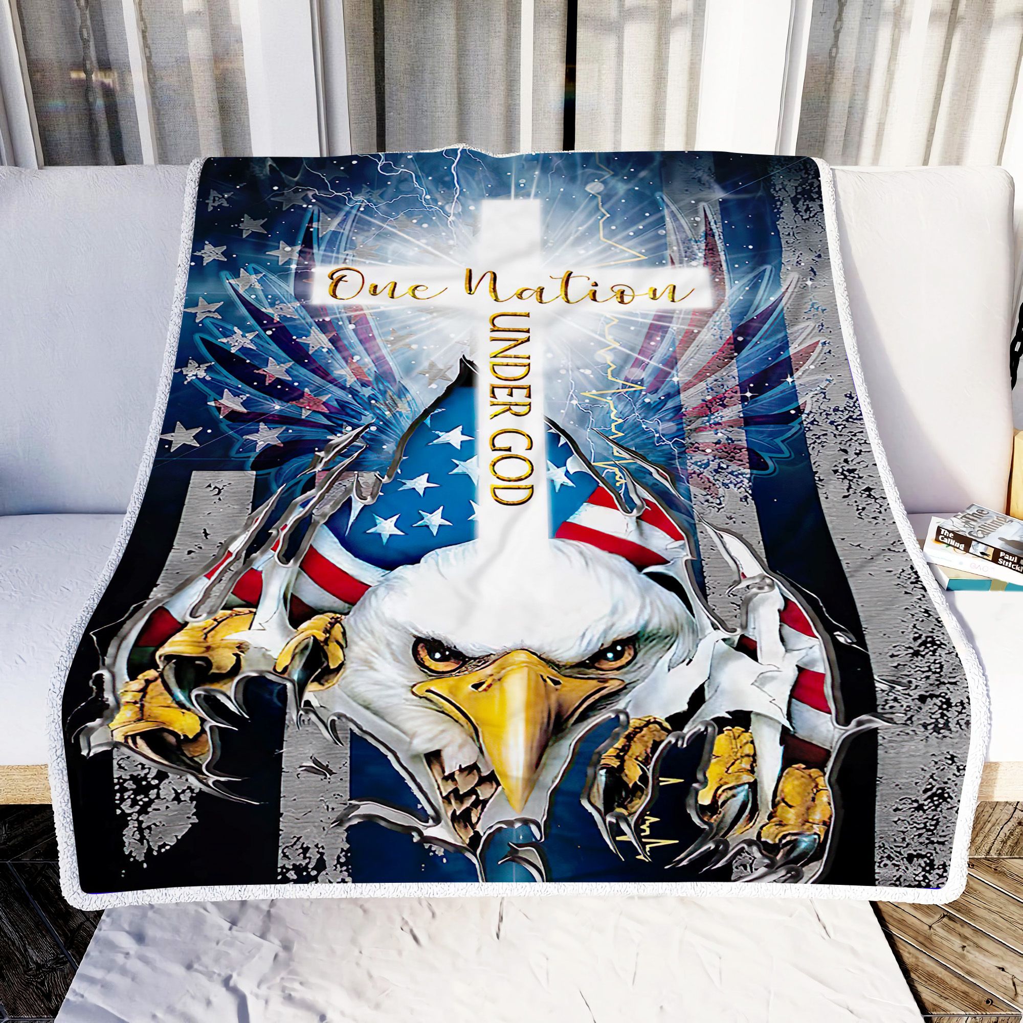 One Nation Under God American Fleece Blanket