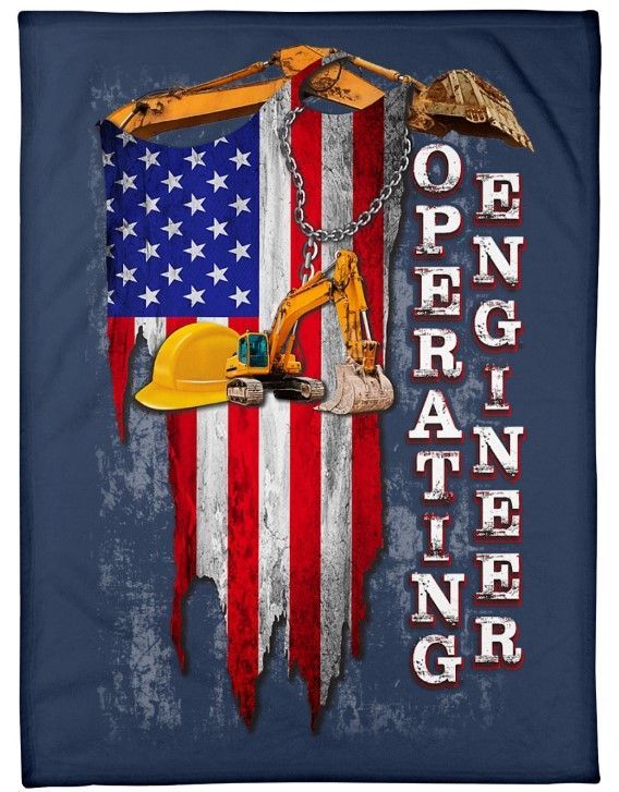 Operating Engineer Usa Sherpa Fleece Blanket