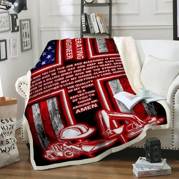 Operating Engineers Prayer Sherpa Fleece Blanket