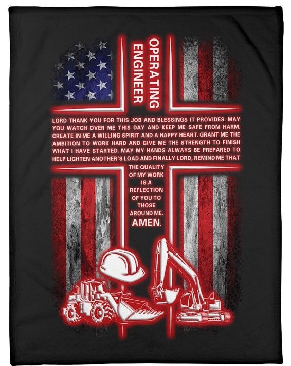 Operating Engineers Prayer Sherpa Fleece Blanket