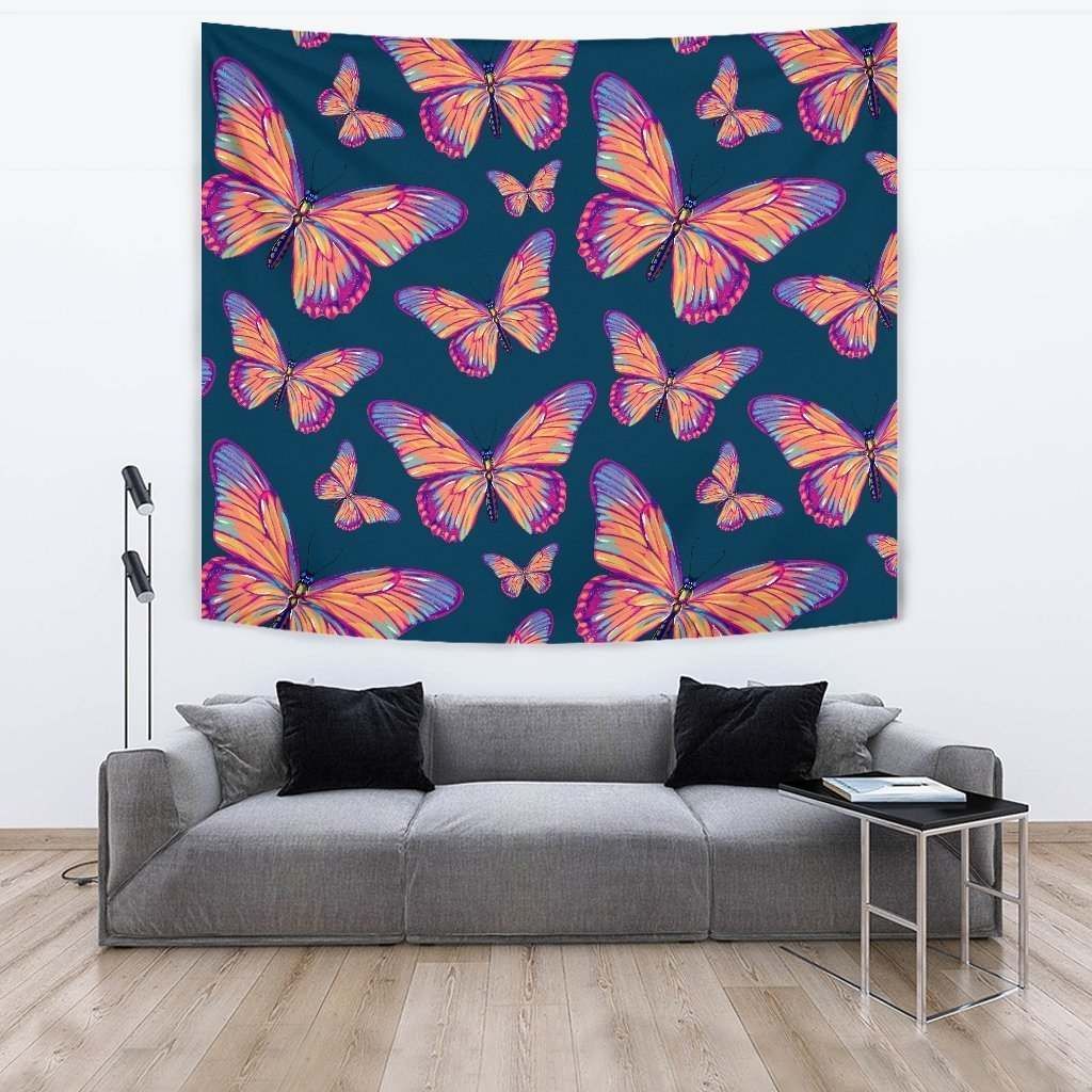 Orange And Purple Butterfly CL17100095MDT Tapestry