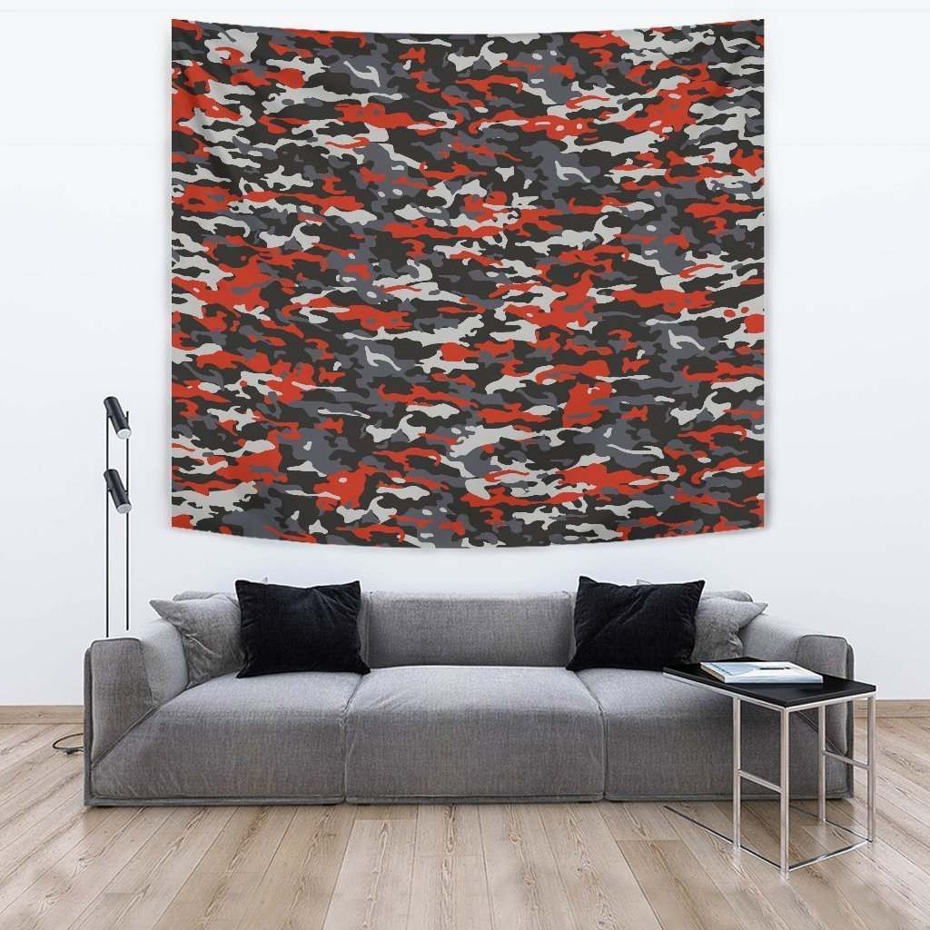 Orange Black And Grey Camouflage CL17100096MDT Tapestry