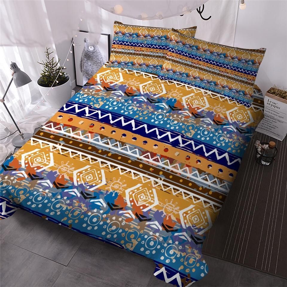 Orange Blue Classic Bedding Set