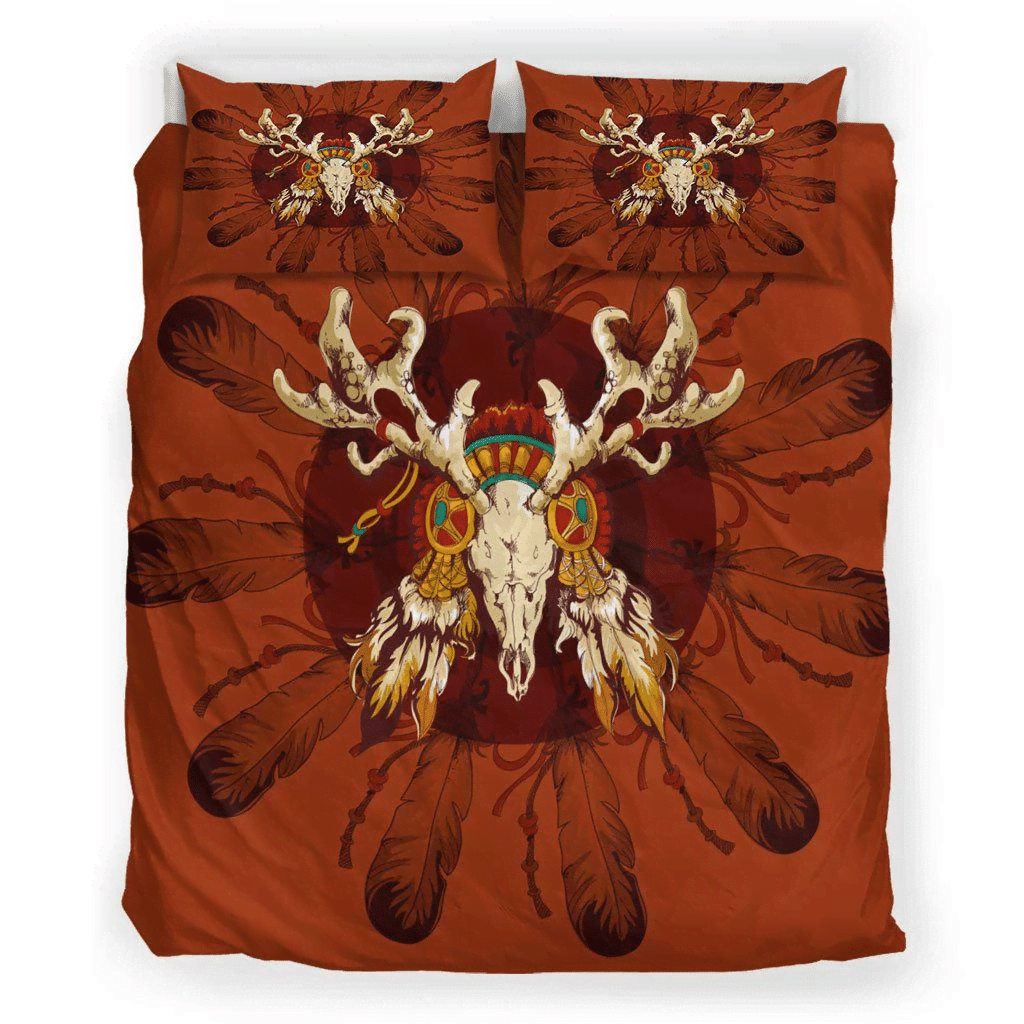 Orange Brown Native Bedding Set