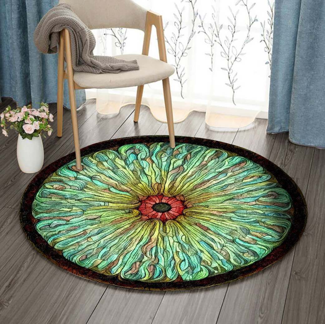 Orange Crush Round Carpet