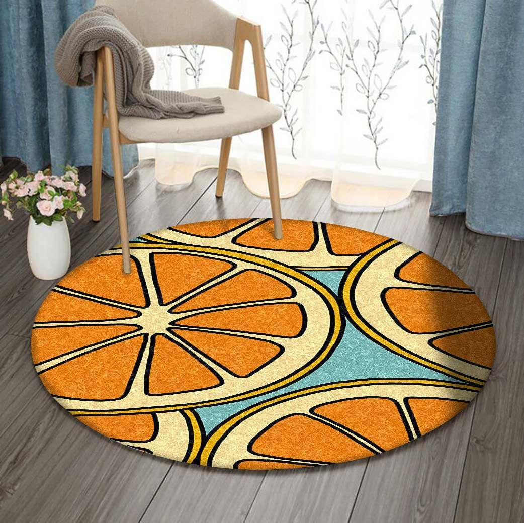 Orange Round Carpet