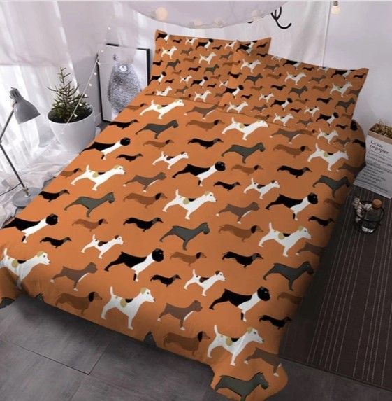 Orange Dog Bedding Set