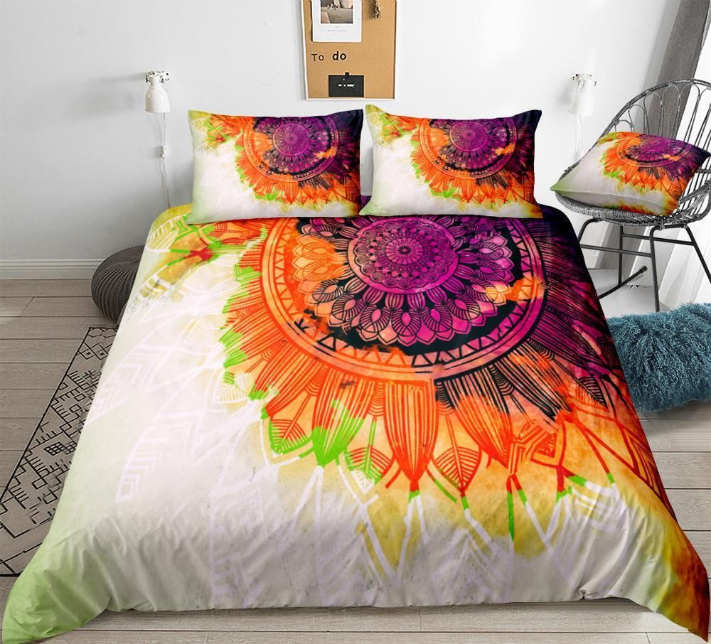 Orange Dreamcatcher Bohemian Bedding Set