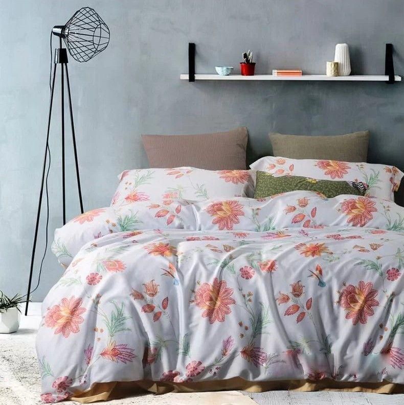 Orange Floral Day Pattern Bedding Set