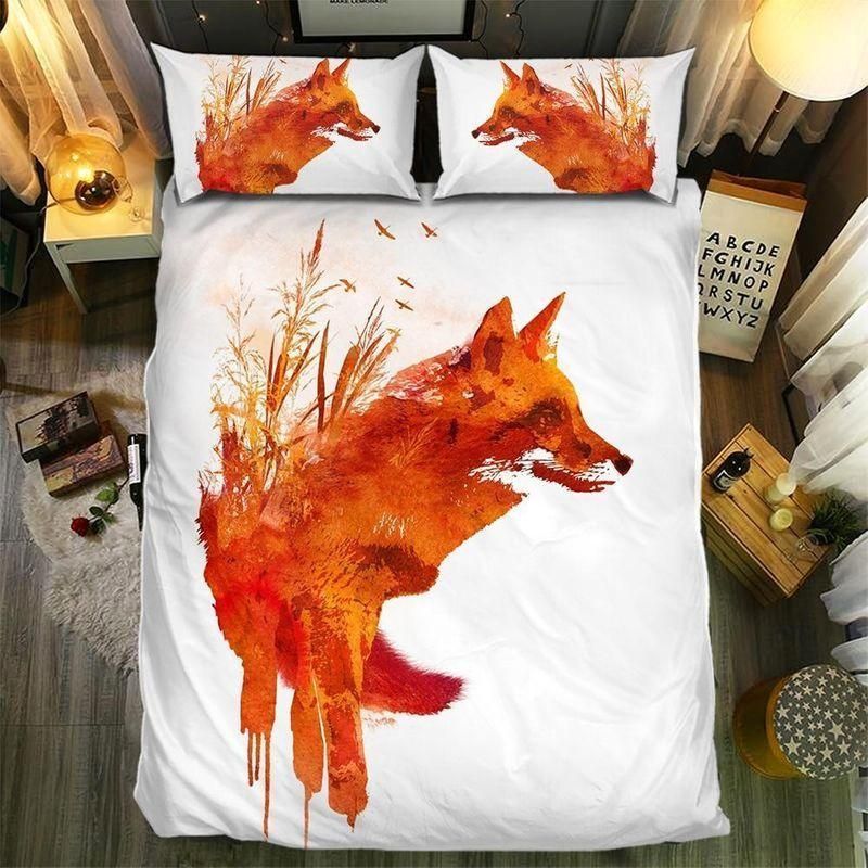 Orange Fox Bedding Set