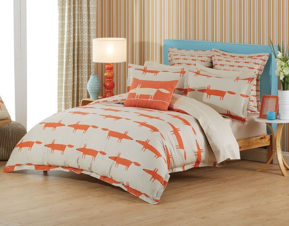 Orange Fox Bedding Set