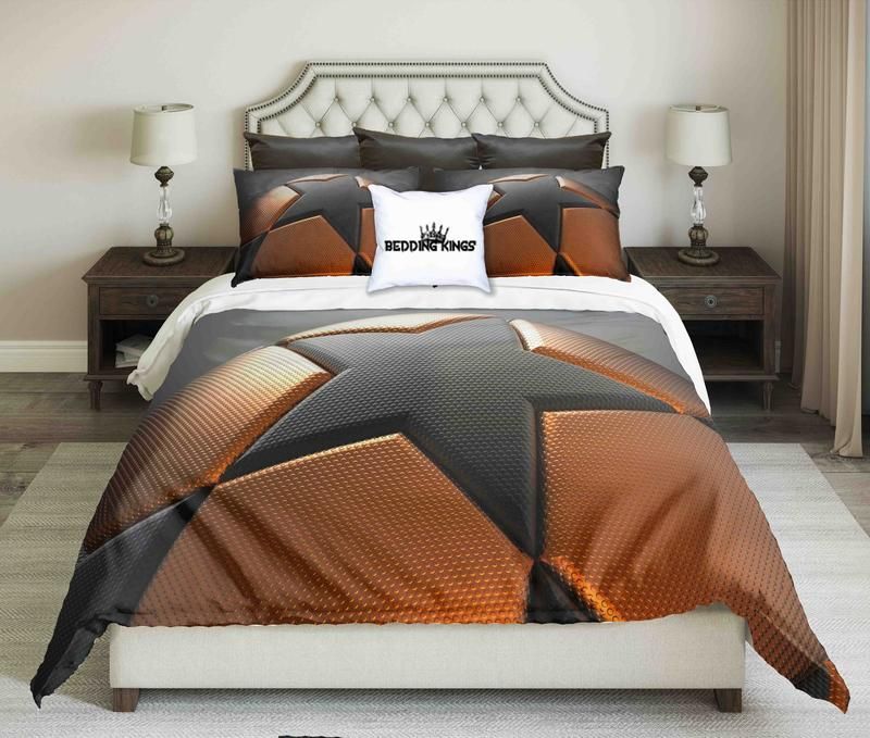 Orange Grey Basketball Bedding Set