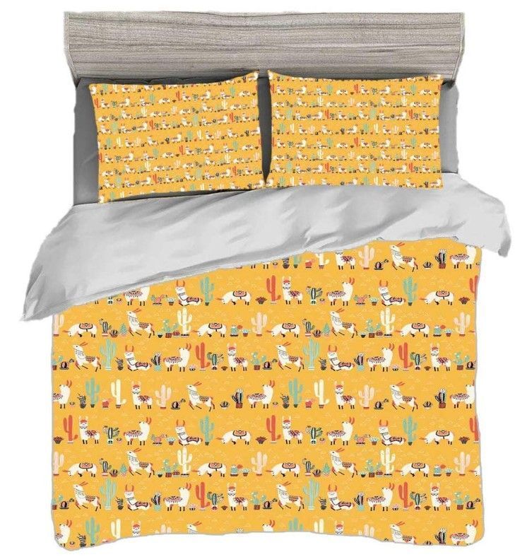 Orange Llama Pattern Bedding Set