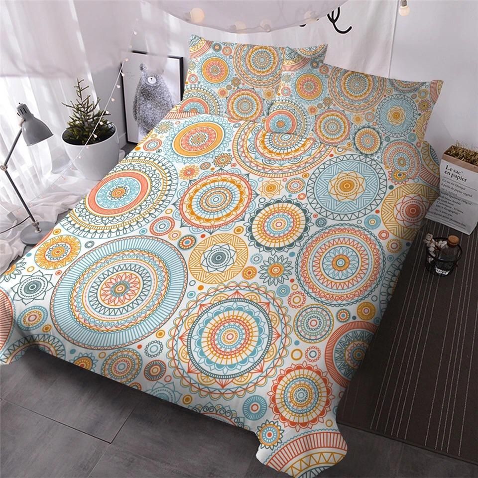 Orange Mandala Bedding Set