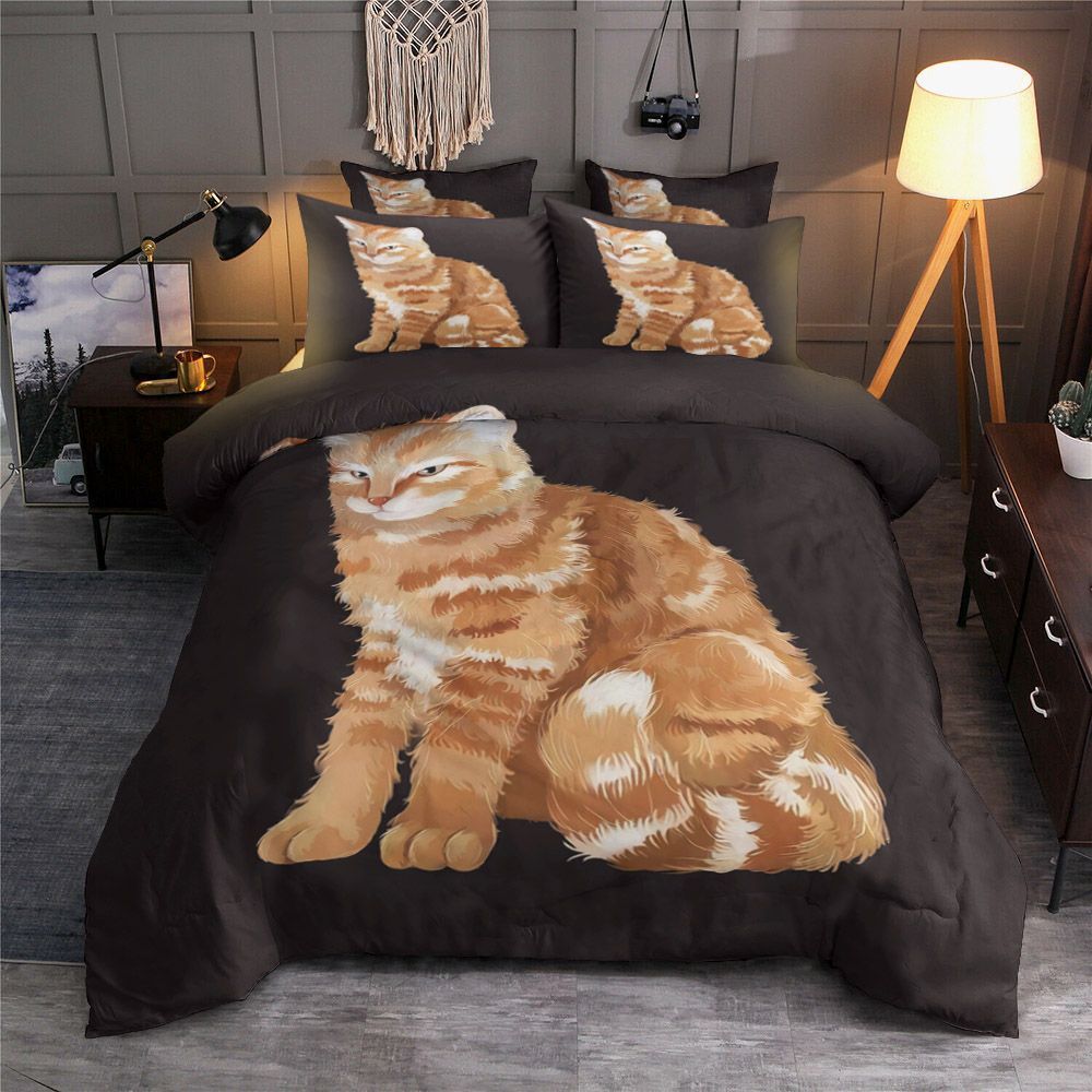 Orange Tabby Cat Bedding Set