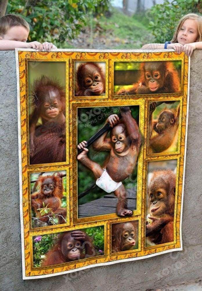 Orangutan Baby Fleece Blanket