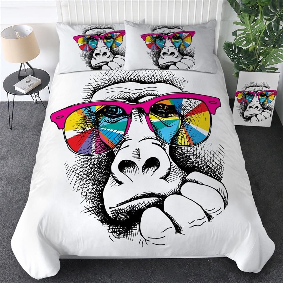 Orangutan With Glasses Bedding Set