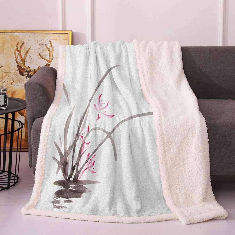 Orchid Flower Sherpa Fleece Blanket
